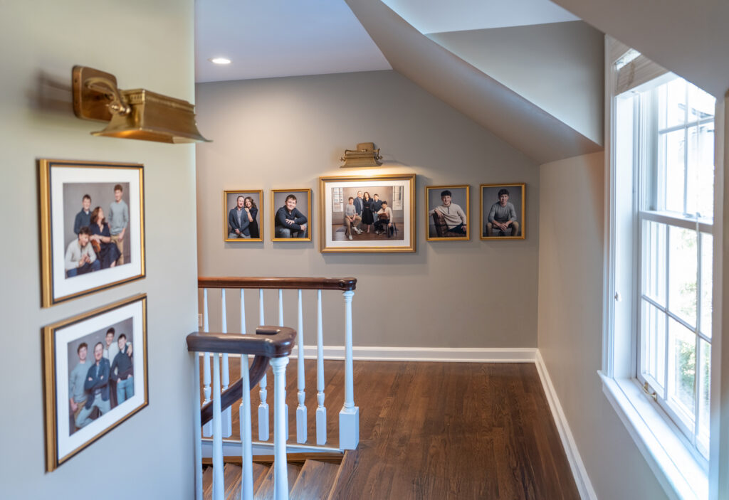 beautiful gallery in hallway of home in mendota heights, MN.