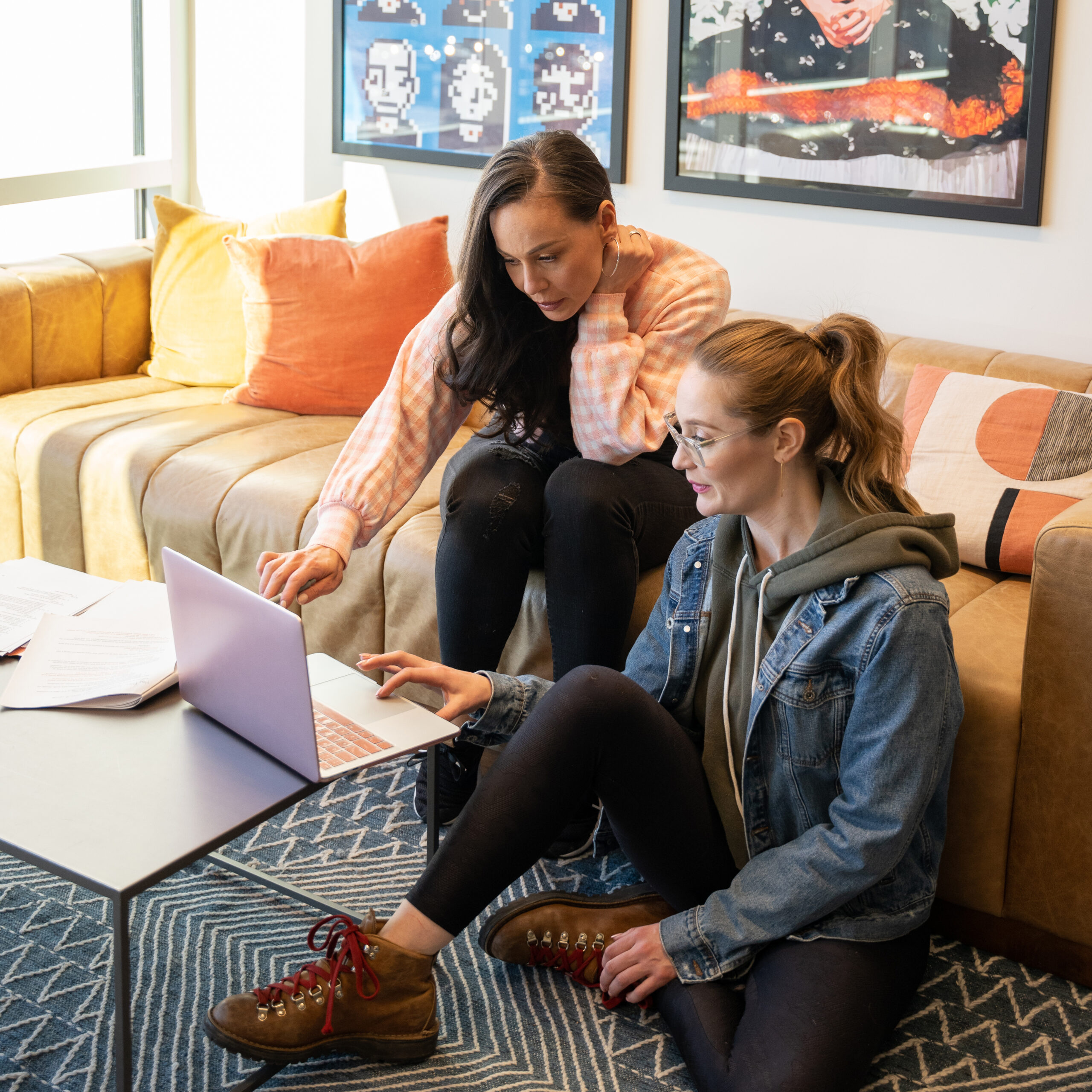 Branding photo of two women working together