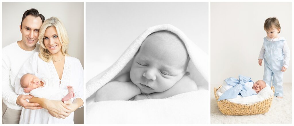 neutral family photos with baby boys