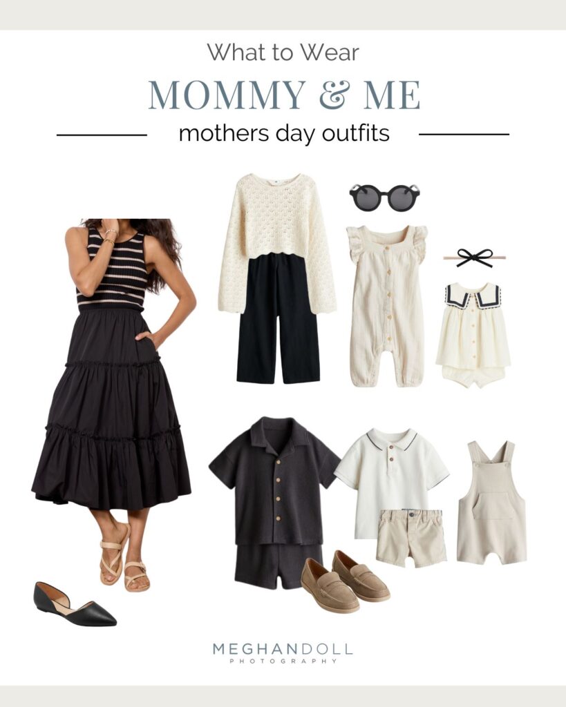 black and cream outfits for mother's day