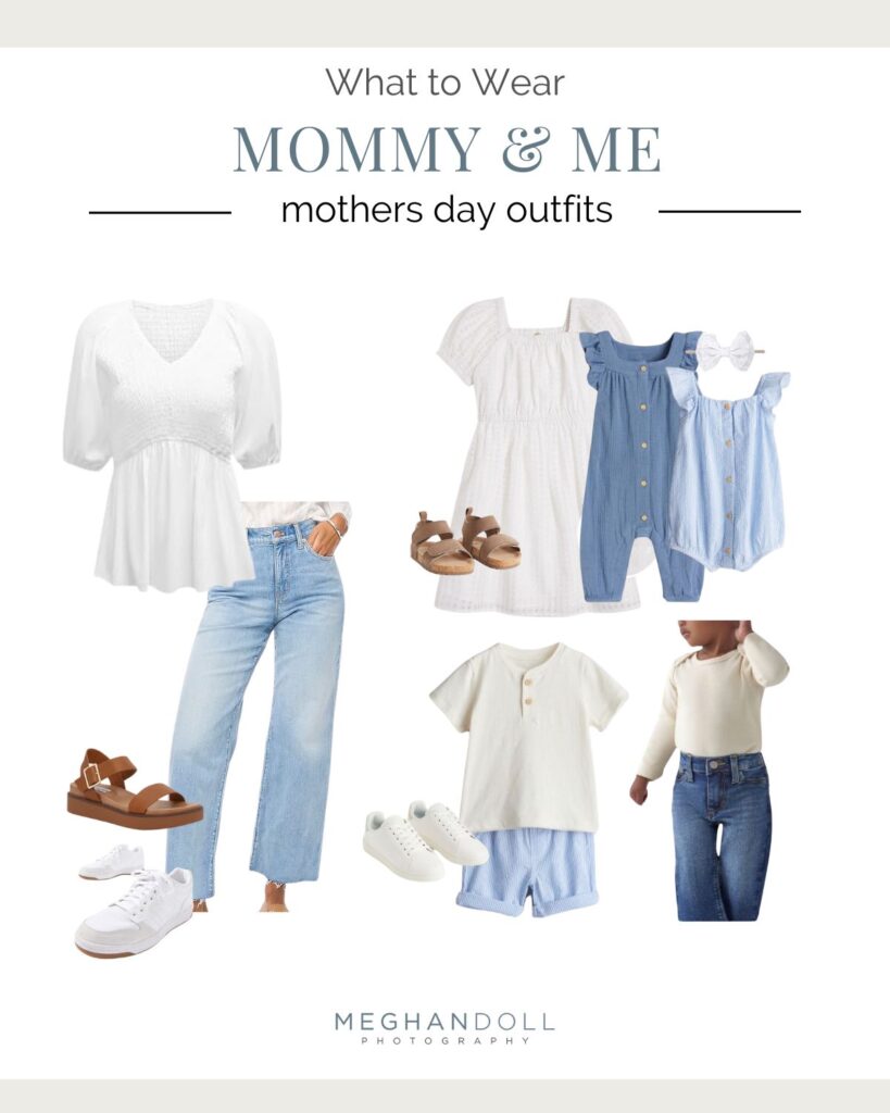 Denim and blue hue outfits for Mother's Day